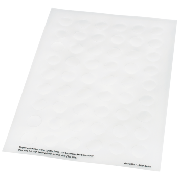 Inscription plates for Self-labeling, for indicator light and Illuminated pushbutton of the EXT. UNITS FOR 16:9 PRO DEVICES. COLORLESS