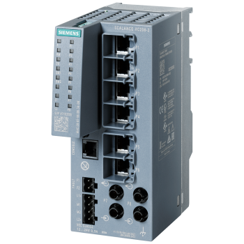 SCALANCE XC206-2 manageable layer 2 IE Switch; 6x 100 Mbit/s RJ45 ports; 2x 100 Mbit/s ST/BFOC ports; 1x console port; Diagnostic LED; Redundant power supply; Temp. range -40°C to +70 °C Mounting: Standard Mounting Rail/S7 Profile Rail/Wall redundancy fun