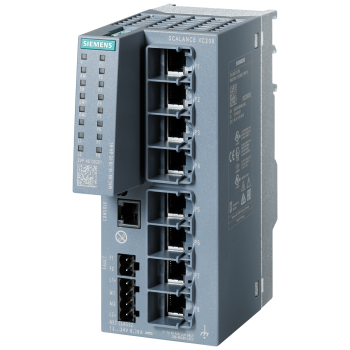 SCALANCE XC208 manageable layer 2 IE Switch; 8x 10/100 Mbit/s RJ45 ports; 1x console port; Diagnostic LED; Redundant power supply; Temp. range -40°C to +70 °C Mounting: Standard Mounting Rail/S7 Profile Rail/Wall Office redundancy functions features (RSTP