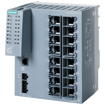 SCALANCE XC216 manageable layer 2 IE Switch; 16X 10/100 Mbit/s RJ45-Ports; 1x console port