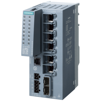 SCALANCE XC206-2SFP G Manageable layer 2 IE switch; 6x 10/100/1000 Mbit/s RJ45 ports; 2x 1000 Mbit/s SFP; 1x console port; Diagnostics LED; Redundant power supply; Temp. range -40 °C to +70 °C Mounting: Standard mounting rail/S7 mounting rail/wall; Redund